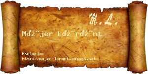 Májer Lóránt névjegykártya