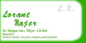lorant majer business card